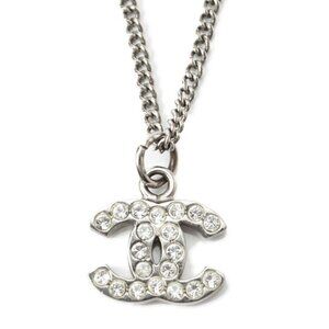 CHANEL White Logo Necklace